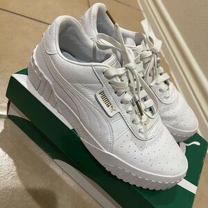 Puma Cali White Leather Sneakers